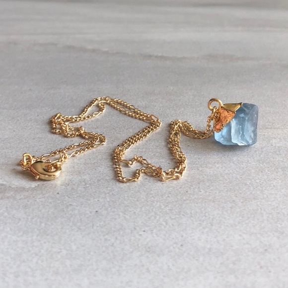 ❗️LAST❗️Raw Fluorite 14K Gold Necklace - Picture 2 of 8